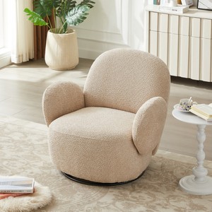 Fauteuil d'appoint pivotant capitonné pour salon et salle à manger, confortable et rembourré, au design moderne pour la décoration de la maison, du bureau et de la chambre. - Product Image 2