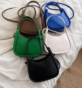Bolso de Mano Half Moon Pu para Mujer, Minimalista, con una Sola Correa, Cierre de Solapa, Ligero, para Uso Diario, Asa Redonda, 5 Colores - Product Image 1