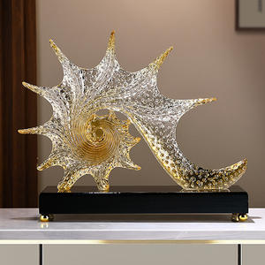 Moderna Estrella de Mar Esculpida en Resina Epoxi con Cristales Oceánicos, Arte Folclórico, Decoración Suave para Porche, Sala de Estar, Sala Modelo, Regalo de Inauguración de Casa - Product Image 2