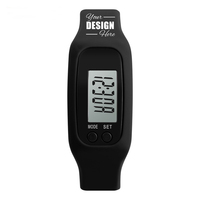 Montre connectée en silicone avec logo personnalisé, podomètre pour la marche/la course, compteur de calories et de pas pour tous les âges