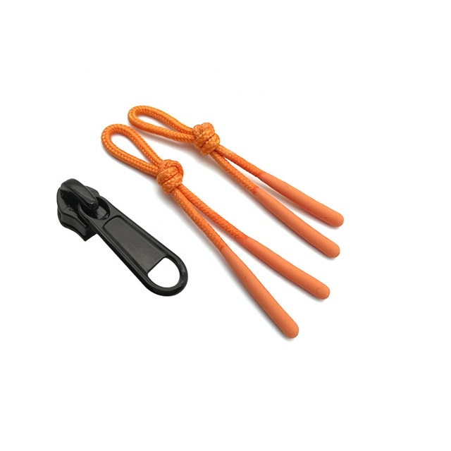 YYX Eco-Friendly Dipping Pull Cord Backpack Zipper Puller Non-Lock Slider Nickel-Free Polyester Silicone Cord Ends Garment Bags