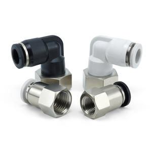 Raccord pneumatique flexible en cuivre noir à connexion rapide 8 mm Filetage interne en laiton Modèles traversants PCF6-01/8-02/10-03/12-04 - Product Image 1