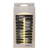 Vente en gros, ongles art à la française de luxe, 24 pièces/lot, ongles style presse à couverture complète dégradés mats, fabriqués en ABS