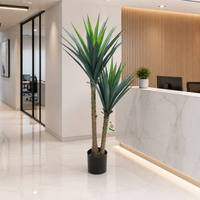 Grand Arbre Artificiel en Sisal Double Tronc, Faux Agave en Pot pour la Décoration de la Maison, du Bureau, de l'Hôtel, du Balcon, du Patio, du Jardin, des Mariages et des Magasins