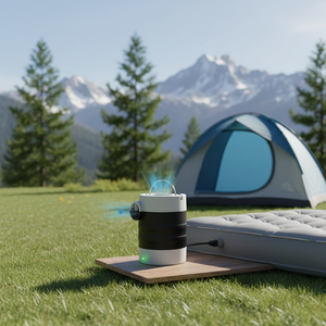 ปั๊มลมไฟฟ้าขนาดเล็กพร้อมโคมไฟสำหรับสระน้ำเป่าลม ห่วงยาง ถุงเก็บของ ของเล่นเป่าลม และอุปกรณ์เป่าลมแบบสะพายหลัง - Product Image 1