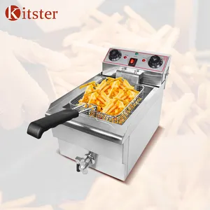 High Quality 8 Liter With Oil Valve Commercial Fryer Restaurant French Fries Fryer Food Electric Deep Fryer Machines