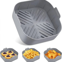 Panier de cuisson en silicone pour friteuse à air, carré, réutilisable, résistant à la chaleur, accessoires pour four à air fryer
