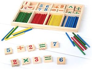 Blocs en bois Montessori pour enfants, bâtons de comptage, jeux d'apprentissage précoce, cadeaux - Product Image 4