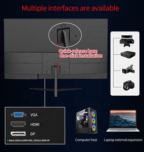 KUAI Monitor 27 inci, Monitor komputer IPS 75Hz Full HD 1920x1080P dengan HD_MI VGA antarmuka Perawatan Mata tanpa bingkai 100X100mm VESA - Product Image 6