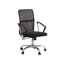 Chaise de bureau confortable en maille noire, chaise de bureau ergonomique pivotante avec hauteur réglable et roulettes