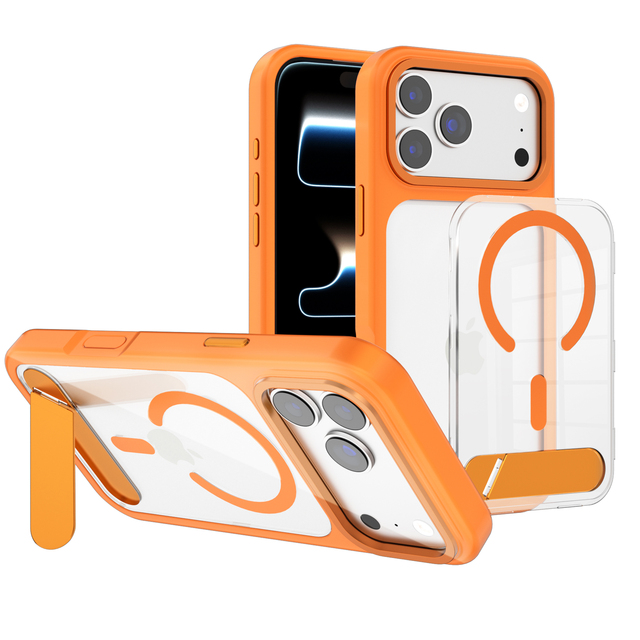 High Quality Magnetic Phone case for iPhone 17 18 Pro Max Kickstand Back Phone Cover for iPhone 17 16 15 14 Pro Max LZ080