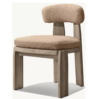 Ensemble table et chaises de salle à manger en teck massif pour villa, jardin, terrasse, usage en gîte, design moderne minimaliste, mobilier d'extérieur