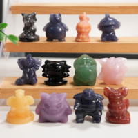 Figurines de personnages en cristal naturel mélangé, miniatures de pierres précieuses polies à la main, décorations de bureau et cadeaux