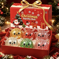 Jouet Squishy Renne Lumineux de Noël, Balle Anti-Stress en PU à Remontée Lente, Scintillante et Luminescente à l'Impact, pour Soulagement du Stress, Unisexe