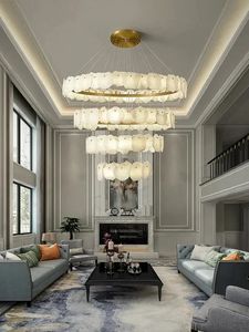 Lustre de plafond en marbre Art Déco à LED, dimmable, or chromé, luminaire suspendu, lampe pour salon - Product Image 2