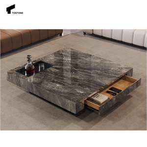 Tostone Light High-end di lusso tavolino galleggiante in marmo naturale venezia marrone per semplici arredi per la casa - Product Image 3