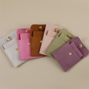 Biểu Tượng Tùy Chỉnh Sợi Nhỏ Đồ Trang Sức Pouch Chống-Bụi Gấp Nhỏ Phong Bì Với Nút Flap Thuận Tiện Đồ Trang Sức Bao Bì Túi - Product Image 3