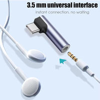 Adaptador de Sonido DAC de Alta Fidelidad de Aleación de Aluminio con Conector de Audio Tipo C a 3.5mm en Ángulo Recto, Compatible con Función de Micrófono