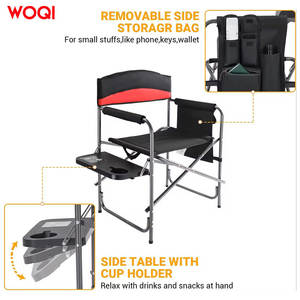 เก้าอี้สนามพับได้ Woqi โครงอะลูมิเนียม พกพาสะดวก พร้อมถาดวางของ สำหรับตั้งแคมป์และปิกนิก - Product Image 5