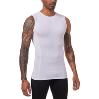 Débardeur de compression athlétique sans manches pour l'entraînement, couche de base sportive pour la course et le basketball