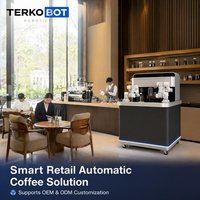 Mesin Kopi Latte Otomatis CR3 Dual Collaborative Robot Arm, Robot Latte Art untuk Kafe, Mal, Kantor, Kios Kopi Tanpa Awak
