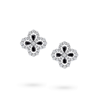 S925 perak murni zirkon hati Fashion perhiasan Waterdrop berlian empat daun semanggi Hoop anting aksesori untuk wanita