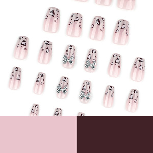 Faux <span class=keywords><strong>Ongles</strong></span> à Presser Léopard Diamantés de Taille Moyenne Style Ballerine Française pour Manucure Professionnelle et Extension d'<span class=keywords><strong>Ongles</strong></span> en Salon – Vente en Gros - Product Image 5