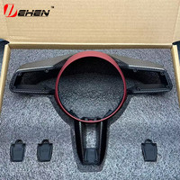 Housse de volant de voiture en fibre de carbone 2022 2023 2024 2025 2026 pour Porsche Taycan Panamera Macan Cayenne 911 992