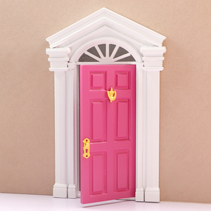 <span class=keywords><strong>Maison</strong></span> de poupées en bois, 20 cm, 1:12, double colonne, 6 portes colorées, DIY bricolage - Product Image 4