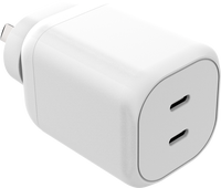 Cargador Rápido GaN de 45W con Doble Puerto USB-C para Teléfono Móvil/Pequeños Electrodomésticos, LED, Enchufe AU, US, EU
