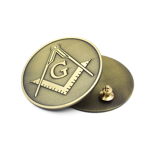 Diseño de Logotipo Personalizado, Fundición a Presión Gratuita, Metal al por Mayor, Esmalte Suave, Chapado en Oro, Feng Shui para Insignia Masónica - Product Image 2