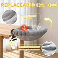 Lit de table pour chat, Nid pour animaux de compagnie rotatif à 360 degrés, Nid pliable pour chat avec support métallique