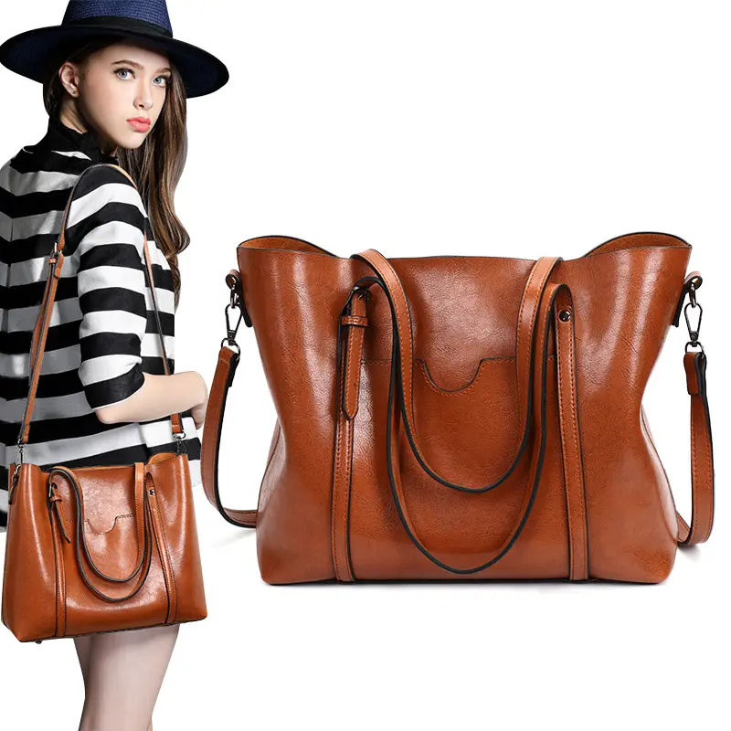Wholesale fashion big capacity female ladies crossbody tote shoulder bags women handbags