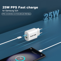 Cargador Gan 25w 18w Universal QC PD 3.0 Cargador de pared USB portátil de 18w 25w Tipo C Cargador rápido para teléfono móvil