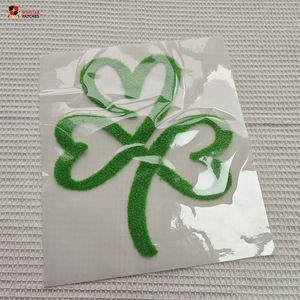 Parches Termoadhesivos DTF Personalizados al por Mayor, Grandes, de Felpa, con Diseño de Trébol de Cuatro Hojas, para Ropa - Product Image 3