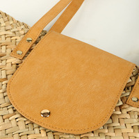 Nouveau Sac de Plage en Paille Naturelle et Rotin Grande Capacité pour Femme, Tendance et Portable, avec Couverture en Cuir PU – Collection Été 2026