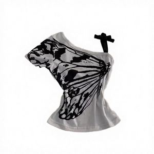 Camiseta de fibra de viscosa de manga corta con diseño moderno para hombre y mujer, ropa de calle de verano, cuello redondo, Tie-dye, Top a rayas con degradado - Product Image 3