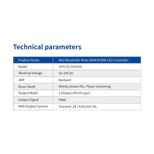 CE RoHS SP624E SP623E Mini SPI RGB RGBW Contrôleur DC5V-24V UK CA RGB RGBW Téléphone Microphone APP Streaming <span class=keywords><strong>LED</strong></span> RGB RGBW Gradateur - Product Image 4