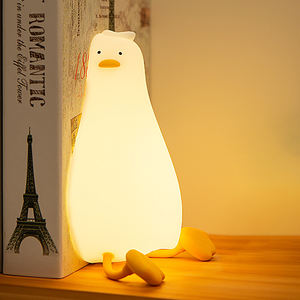 Lámpara Nocturna LED de Silicona con Forma de Pato Durmiendo, Personalizable, con Enchufe, Táctil, para Habitación de Bebé - Product Image 6