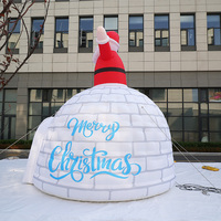 Tente de Noël gonflable géante de 5m nouvelle merveilleuse maison gonflable de la grotte du père Noël dôme gonflable personnalisé Igloo