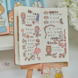 Kawaii ชุดสติกเกอร์ตกแต่งสัตว์เลี้ยง,100แผ่นสติกเกอร์การ์ตูนน่ารักวางแผนสมุดติดรูป DIY สำหรับเครื่องเขียนไดอารี่เด็ก - Product Image 4