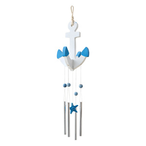 Carillon à vent en forme d'ancre méditerranéenne, tube musical en métal, style océan, décoration murale pour la maison, 4 pièces - Product Image 4