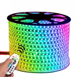 220V 12V Decoração Tira Led SMD 5050 RGB Natal Flexível À Prova D' Água Led Strip Luzes/Led Light Strip/Smart Strip Light