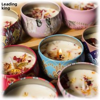 Lilin Aroma Bunga Kering Lilin Kedelai Rumah Tangga Kaleng Timah Penghilang Bau Lilin Aroma Bebas Asap Hadiah Ulang Tahun Suvenir