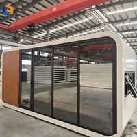 Cabine Apple préfabriquée tout-en-un pour salle de réunion avec mobilier et système HVAC prêt pour une utilisation immédiate dans le parc d'entreprise