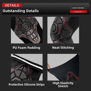 Genouillères de moto à compression avec coque en PU, rembourrage en mousse haute performance, antidérapantes et respirantes, <span class=keywords><strong>protège</strong></span>-tibias pour une conduite sécurisée OEM - Product Image 3