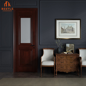 การออกแบบประตูห้องสุขาแบบแกว่งเดี่ยวทำจากไม้สีดำแบบจีน - Product Image 4