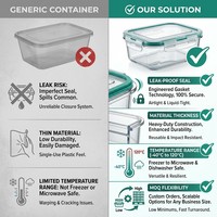 Contenitore per Alimenti Quadrato in PET Trasparente Ecologico a 4 Scomparti, Usa e Getta, per Dessert, Muffin, Cupcake, Pasticceria