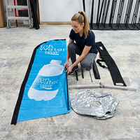 Drapeaux publicitaires personnalisés en forme de plume, bannières imprimées recto-verso pour événements extérieurs, drapeaux de plage économiques avec service OEM