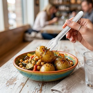 Biodegradable Paper <b>Fork</b> Disposable Plant Fiber Tableware for Restaurant Catering Food Delivery Lunch Box Salad Pasta <b>Dessert</b> - Product Image 4